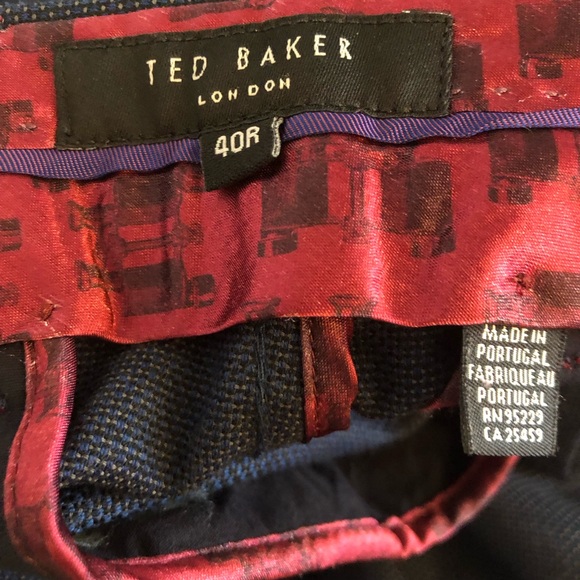 Ted Baker London Blue Wool Suit Set Blazer Jacket Size 6 and Size 40R Pants - Picture 5 of 11